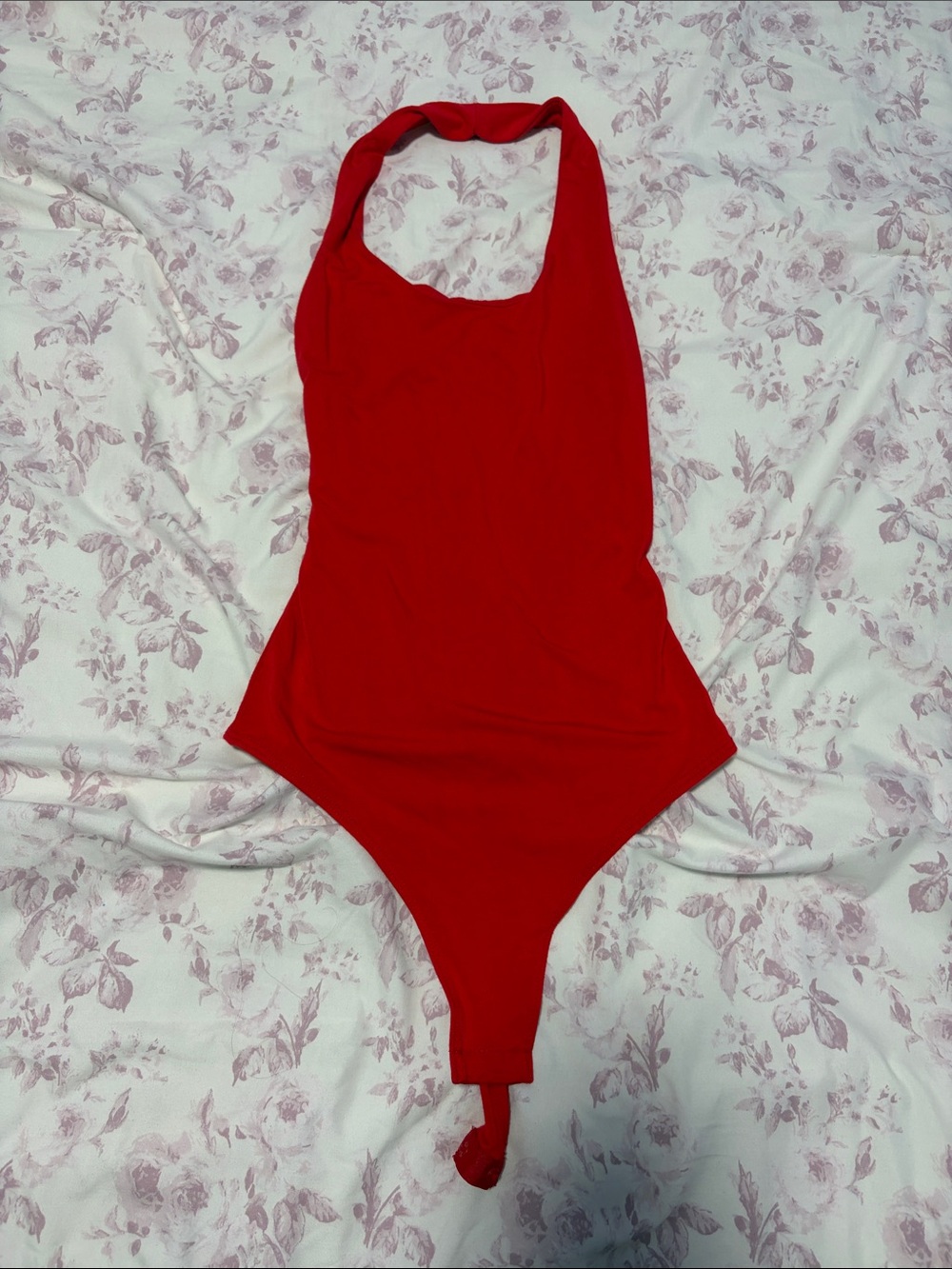 Red Halter Bodysuit - Sleek Women's One-Piece